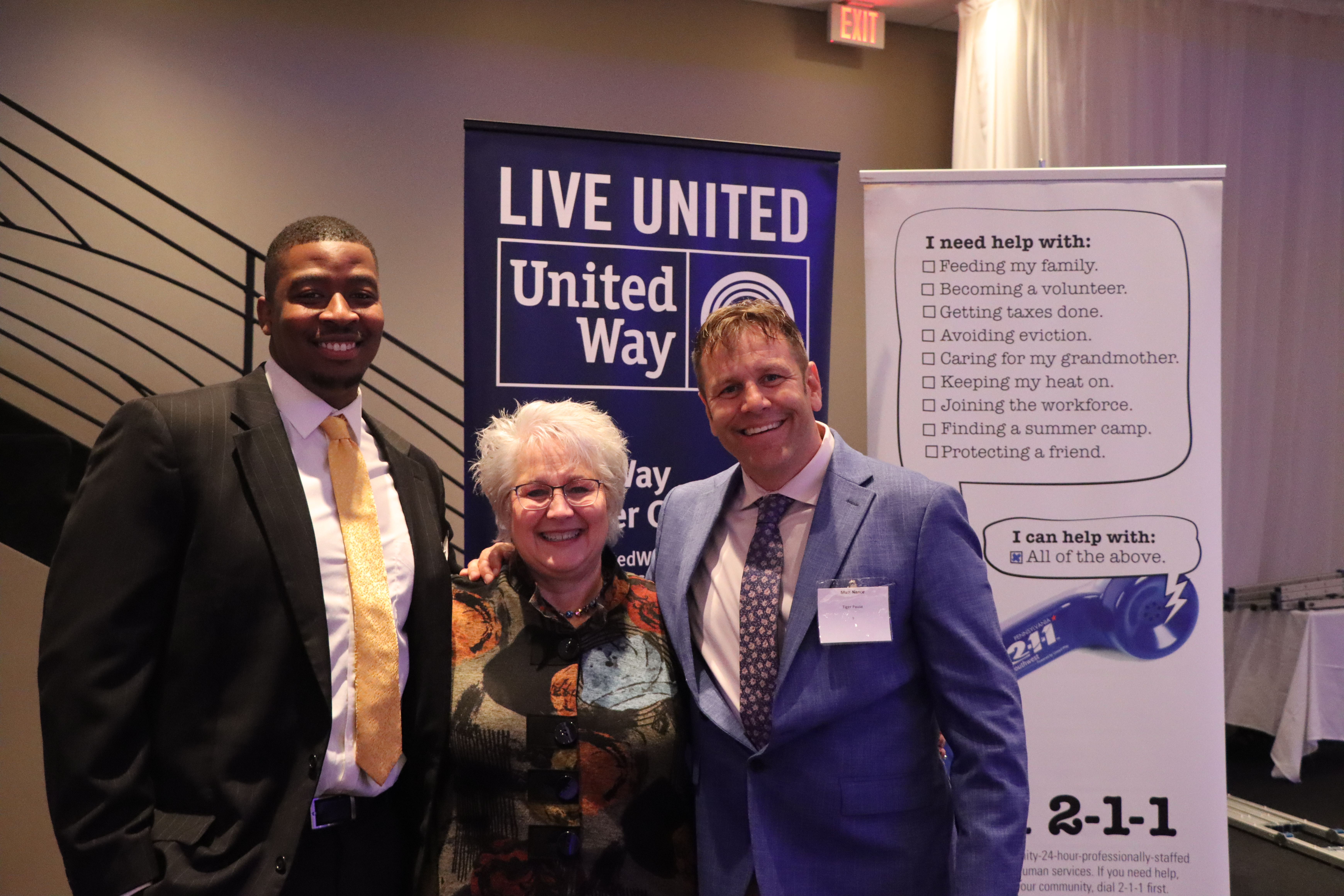 Matt Nance and Shane Collier with Mary Lou Harju